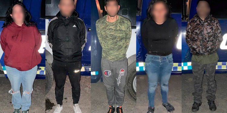 Detienen a 5 presuntos integrantes de grupo delictivo en Guanajuato