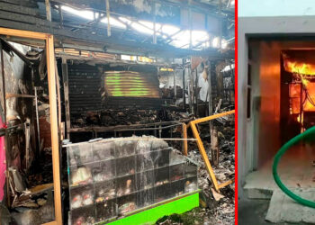 Incendio consume cinco locales en el mercado municipal de Apaseo el Grande